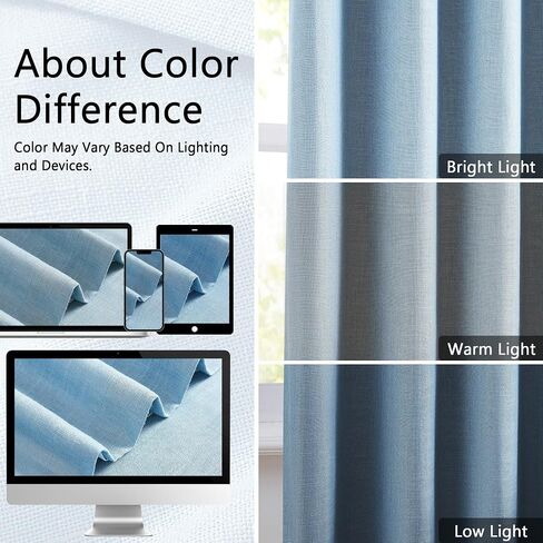 Memory Trained Pinch Pleated Curtains Blue 84 Inch Length Flax Linen Full Blackout Curtains for Living Room, 2 Layers Thermal Insulated Drapes for Bedroom with Back Tab 2 Panels 40"W x 84"L in Saudi Arabia