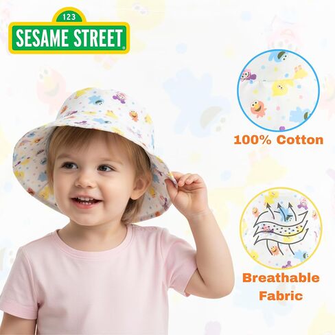 Sesame Street Toddler Bucket Hat – Kids Sun Hat with Elmo, Big Bird & Friends – Cotton Blend Summer Hat for Boys & Girls Ages 2-6 in Saudi Arabia