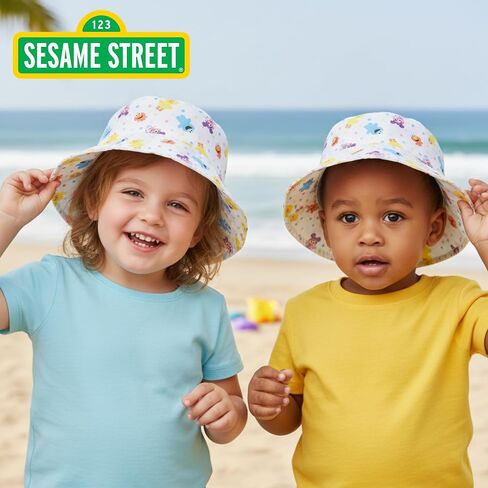 Sesame Street Toddler Bucket Hat – Kids Sun Hat with Elmo, Big Bird & Friends – Cotton Blend Summer Hat for Boys & Girls Ages 2-6 in Saudi Arabia