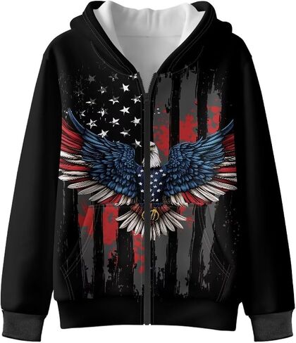 Hoodie for Boys 6-16 Full Zipper Hooded Sweatshirts Teen Boy Graphic Hoodies Long Sleeve Sweatshirt with Pocket in Saudi Arabia