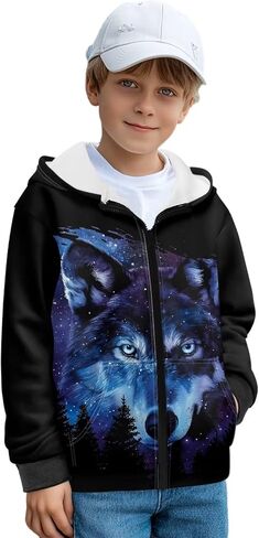 Hoodie for Boys 6-16 Full Zipper Hooded Sweatshirts Teen Boy Graphic Hoodies Long Sleeve Sweatshirt with Pocket in Saudi Arabia