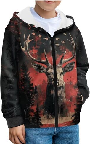 Hoodie for Boys 6-16 Full Zipper Hooded Sweatshirts Teen Boy Graphic Hoodies Long Sleeve Sweatshirt with Pocket in Saudi Arabia