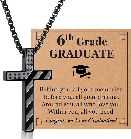 5th,6th,8th Graduation Gifts for Boys Class of 2026 Cross Necklace Middle High School College Phd Grad Graduate Gift Ideas in Saudi Arabia