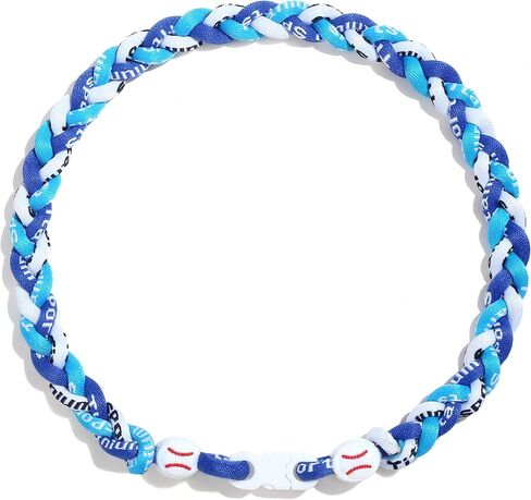 18in Baseball Necklace Stylish Baseball Tri-Braided Rope Necklaces for Team Players Lovers Fans in Kuwait