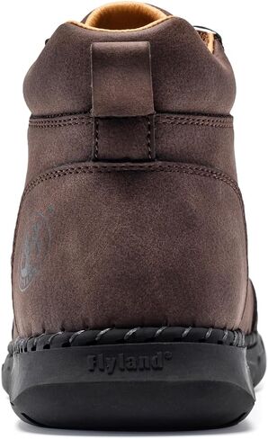 FLYLAND Men's Handmade Faux Leather Chukka Boots, Mid Top Lace-Up Casual Sneaker Boots, Non-Slip Rubber Outsole for Walking & Driving in Saudi Arabia
