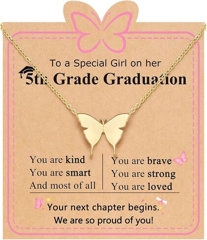 Butterfly Necklace Kindergarten 5th Grade Graduation Gifts for Granddaughter Daughter Niece in Kuwait