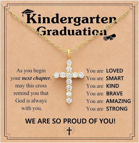Eryuor Cross Necklace Kindergarten 5th Grade Christian Graduation Gifts in Saudi Arabia