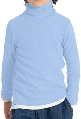 Kaynee, Long Sleeve Turtleneck Shirt, Light Blue, Youth, Large in Saudi Arabia