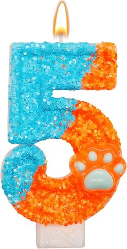 Pink Number 3 Birthday Candle with Paw Print Design, Cat and Dog Theme Cake Topper for Party Decorations for Pet Party Decor Anniversary Celebrations Supplies (Pink, Number 3) in Saudi Arabia