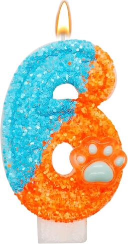 Pink Number 3 Birthday Candle with Paw Print Design, Cat and Dog Theme Cake Topper for Party Decorations for Pet Party Decor Anniversary Celebrations Supplies (Pink, Number 3) in Saudi Arabia