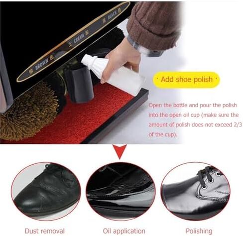 Automatic Dual Brush Shoe Polisher - Effortless Leather Shine & Dust Removal, Fast Shoe Care for Home & Commercial Use, Ideal for Shoe Enthusiasts & Professionals in Kuwait