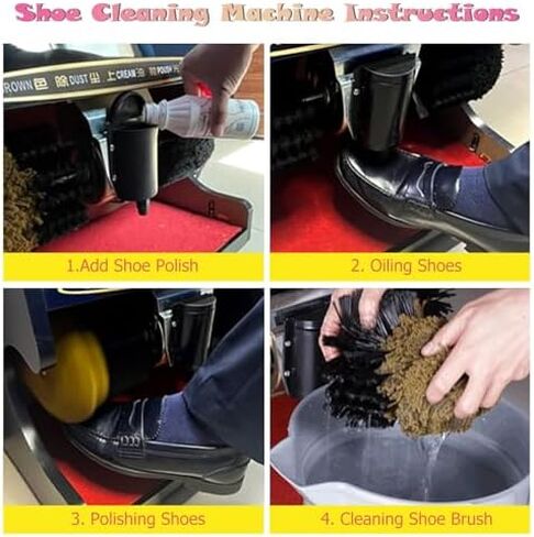 Automatic Dual Brush Shoe Polisher - Effortless Leather Shine & Dust Removal, Fast Shoe Care for Home & Commercial Use, Ideal for Shoe Enthusiasts & Professionals in Kuwait