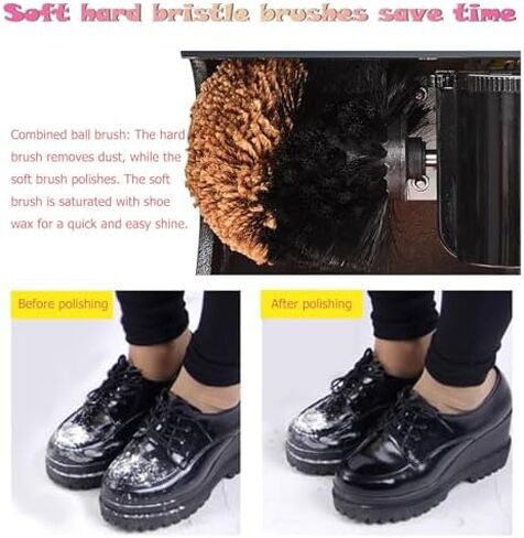 Automatic Shoe Polisher - Dual Brush System, Dust Removal, Effortless Shine for Leather Shoes, Fast Shoe Care, Ideal for Home & Commercial Use, Professional Quality in Kuwait