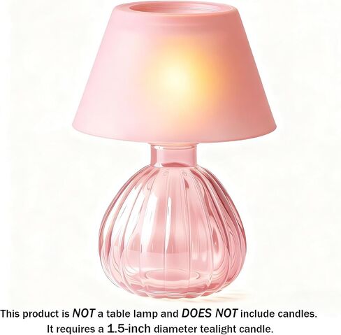 Table Lamp-Shaped Glass Hurricane Candle Holder,Crystal-Decorated Candle Holder,Tea Lights and Electronic Candles, Vintage Decoration,Warm Gift.Wedding Party Supplies,Christmas Dark Green(Pink) in Saudi Arabia