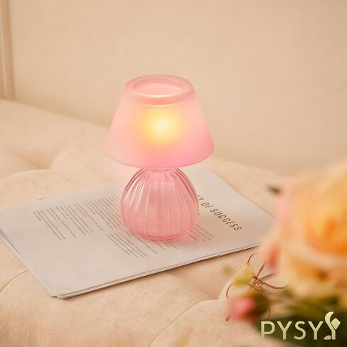 Table Lamp-Shaped Glass Hurricane Candle Holder,Crystal-Decorated Candle Holder,Tea Lights and Electronic Candles, Vintage Decoration,Warm Gift.Wedding Party Supplies,Christmas Dark Green(Pink) in Saudi Arabia