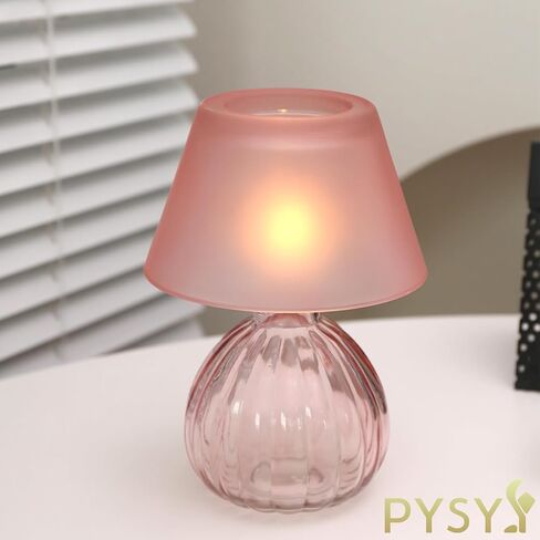 Table Lamp-Shaped Glass Hurricane Candle Holder,Crystal-Decorated Candle Holder,Tea Lights and Electronic Candles, Vintage Decoration,Warm Gift.Wedding Party Supplies,Christmas Dark Green(Pink) in Saudi Arabia