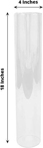 2 Pcs Clear 18 inches Open End Cylinder Glass Hurricane Candle Shade Tubes | 18" Chimney Cylindrical Candle Holder Sleeves for Wedding Party Events Reception Centerpiece Home Decorations Supplies in Saudi Arabia