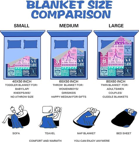 Cool Running Blanket Gifts for Girls Women Her,Run Stuff Track and Field Accessories Sports Throw Blankets,Cross Country Marathon Presents for Coach Runners Female 50"X40" in Saudi Arabia