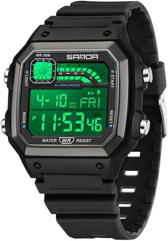 Gosasa Square Men's Outdoor Digital Watch Men's Multifunction Waterproof Shockproof Sports Watches Alarm Clock Chrono LED Digital Double Time Watch in Saudi Arabia