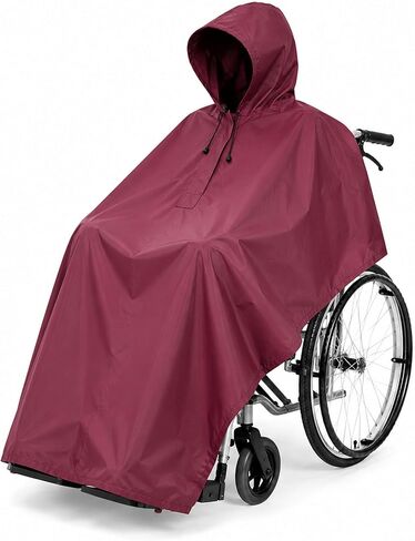 Wheelchair Adults Rain Poncho with Hood for Merits Pioneer Classic 2010-2018 Mobility Scooter Rain Cape Reflective Strip Rain Cover Senior Mobility Aid Raincoat,Blue Style in Kuwait