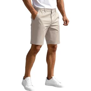 PULI Men's Golf Dress Shorts 9 Inch Flat Front Stretch Hybrid Lightweight Quick Dry Chino Shorts with Zip Pockets in Kuwait