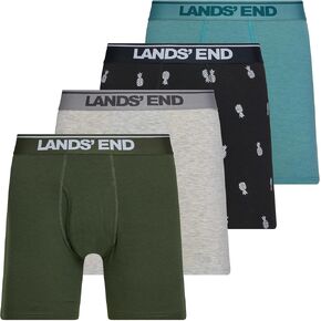 Lands' End Mens Underwear 4 Pack Mens Boxer Briefs for Men Cotton Stretch in Saudi Arabia