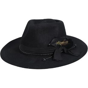 Fashionable Wool Hat with Skull Head Top Breathable Feathered Fedoras for Men Women Jazzy Accessories Headwear Halloween in Saudi Arabia
