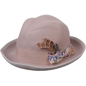 Fedoras Hat for Women with Bowknot Belt Panamas Magicians Wool Top Roleplay Costume Dress Up Party Top for Women in Saudi Arabia