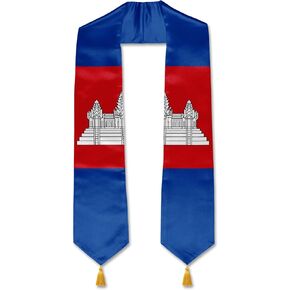YOXEULL Flag Graduation Stole with Gold Tassels, Graduation Sash Scarf Unisex Adult 72" in Saudi Arabia