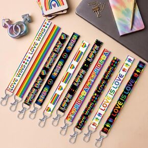 60Pcs Pride Rainbow Lanyard Keychains Bulk Gay LGBT Gifts Accessories for LGBTQ Lesbian Bisexual Pride Day Month Supplies in Saudi Arabia