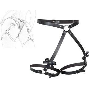 Punk Leather Thigh Harness & Garter Belt for Women - Body Harness Lingerie, Waist Leg Garter for Halloween, Party, Nightclub in Saudi Arabia