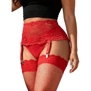 High-Waisted Garter Belt for Women 4-Strap Lace Mesh Suspender for Thigh High Stockings with Metal Clips,XS-4XL in Kuwait