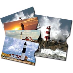 Identity Stronghold Designer Sleeves - Lighthouse Collection - Mini Combo Pack - 4 Credit/Debit Card Sleeves, 1 Passport Sleeve in Saudi Arabia