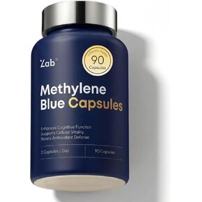 ZAB Pharmaceutical Grade Supplement Methylene Blue Capsules, Brain Supplement for Humans with Vitamin C & B Complex, Blue Methylene 10 mg per Capsules, Memory, Clarity & Cognitive Support in Saudi Arabia