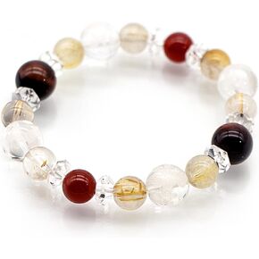 Spiritual Onmyoji Bracelet for Women -Wealth Career Success and Fortune - Healing Crystals Energy Bracelet with Guardian Stones, amulet Rutilated Quartz & Red Tiger’s Eye - Good Luck Charm, Made in Japan - - Mystic Link in Kuwait
