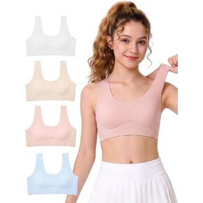 Seamless Girls Training Bras for Teens 10-16, Wireless Sports Bra with Removable Ultra-Thin Breathable Pads in Kuwait