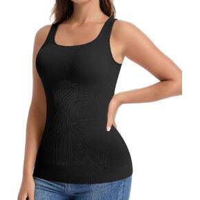 JOYSHAPER Shapewear for Women Tank Tops With Built In Bra Square Neck Shapewear Tops Tummy Control Body Shaper Camisoles in Saudi Arabia