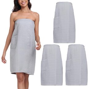 3 Pcs Towel Wrap for Women Lightweight Waffle Spa Bathrobe Cover Up Bath Shower Wraps with Adjustable Closure in Saudi Arabia