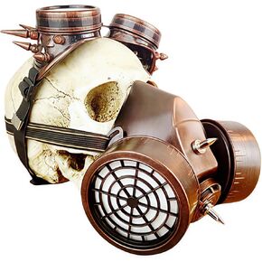 Ulalaza Steampunk Gas Goggles Mask Retro Gothic Punk Zombie Soldiers Skull Mask for Halloween Cosplay Props in Saudi Arabia