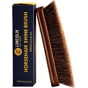 Lincoln Horsehair Shoe Shine Brush – 100% Genuine Horsehair Bristles & Ergonomic Concave Wood Handle – Premium Shine Brush for Leather Shoes, Boots & Accessories in Kuwait
