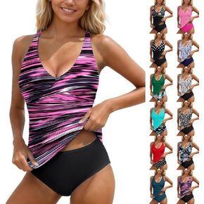 Tankini Swimsuits for Women Tummy Control Bathing Suit Two Piece Tankini Tops with Bikini Bottoms Summer Swimwear in Saudi Arabia