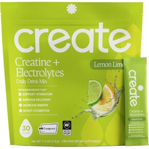 Create Creatine + Electrolytes Mix - Creatine Monohydrate Stick Packs, Supports Energy and Hydration, NSF Certified for Sport, 30 Count, Lemon Lime in Saudi Arabia