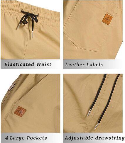 FizzPop Mens Shorts Casual Summer Cotton Chino Golf Beach Drawstring Shorts in Saudi Arabia