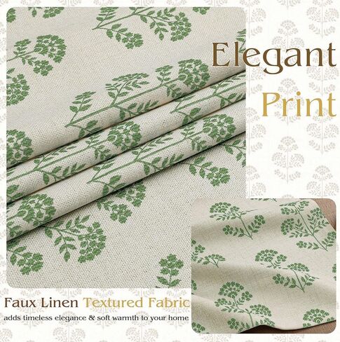 Floral Kitchen Curtains - 24 Inch Farmhouse Cafe Tier Curtains for Small Window, Faux Linen Light Filtering Half Window Drapes Over Sink Living Room Bathroom, Rod Pocket 2 Panels Sage Green in Saudi Arabia