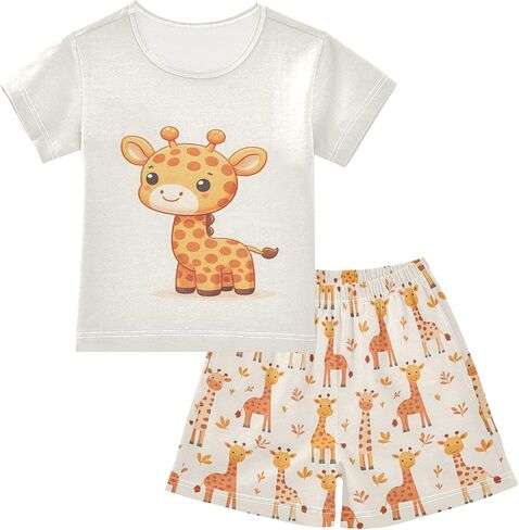 SUABO Capybara Mopping Kids Pjs Set Boys Girls Summer Short-Sleeve Sleepwear Pajamas 2PCS in Kuwait