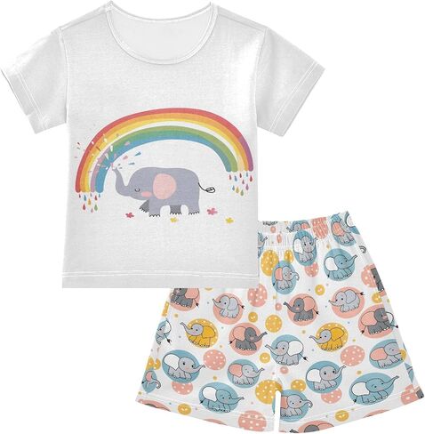 SUABO Capybara Mopping Kids Pjs Set Boys Girls Summer Short-Sleeve Sleepwear Pajamas 2PCS in Kuwait