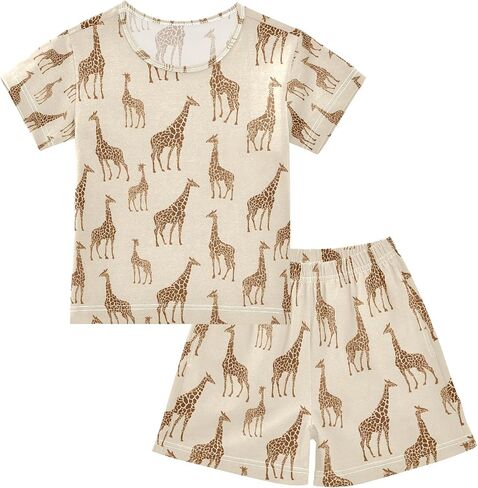 SUABO Capybara Mopping Kids Pjs Set Boys Girls Summer Short-Sleeve Sleepwear Pajamas 2PCS in Kuwait