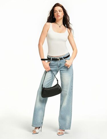Built in Bra Tank Tops for Women, Adjustable Straps Padded Camisoles, Square Neck Seamless Fitted Summer Going Out Tops in Saudi Arabia