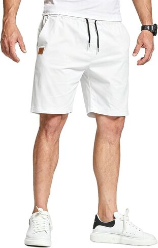 FizzPop Mens Shorts Casual Summer Cotton Chino Golf Beach Drawstring Shorts in Saudi Arabia