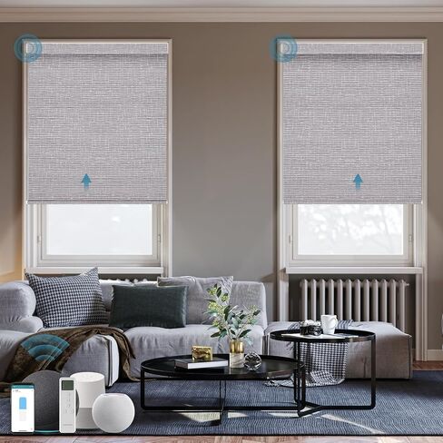 Motorized Blind,Work with Homekit Thread-Enabled, 100% Blackout Smart Shades with Remote Control, Electric Roller Shade,Multi-Color Samples in Saudi Arabia
